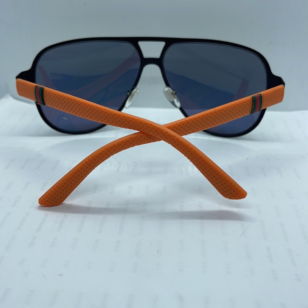 Brand new Gucci Sunglass Unisex GG2252/s Black with Orange Mirror lenses - Picture 5 of 8